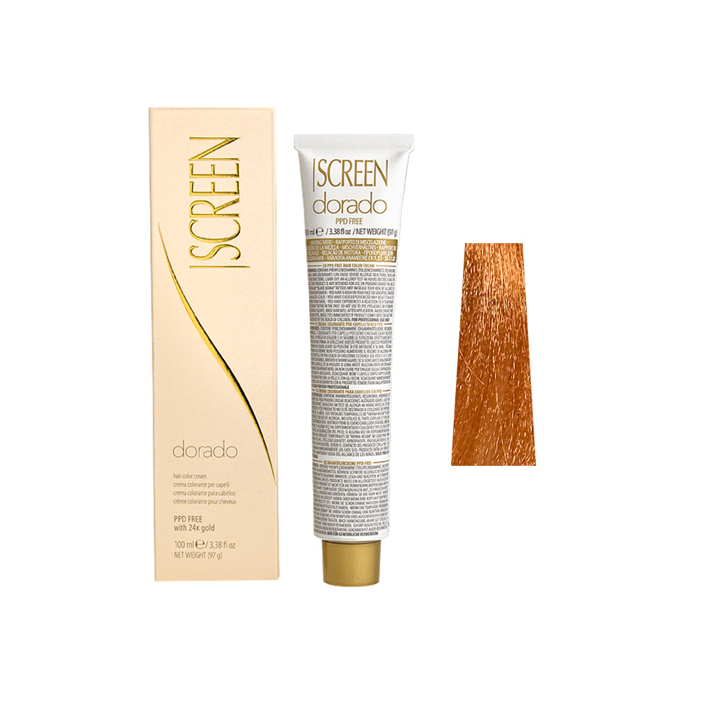 Крем-фарба для волосся перманентна з 24-каратним золотом SCREEN Dorado 0.42 Orange Sunstone, 100 ml - 1